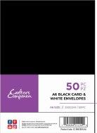 Card & Envelopes A6 Black/White 50pk