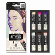Sennelier Artists' Quality Mini Oil Sticks 12ml Set of 6, Light Portrait Colours